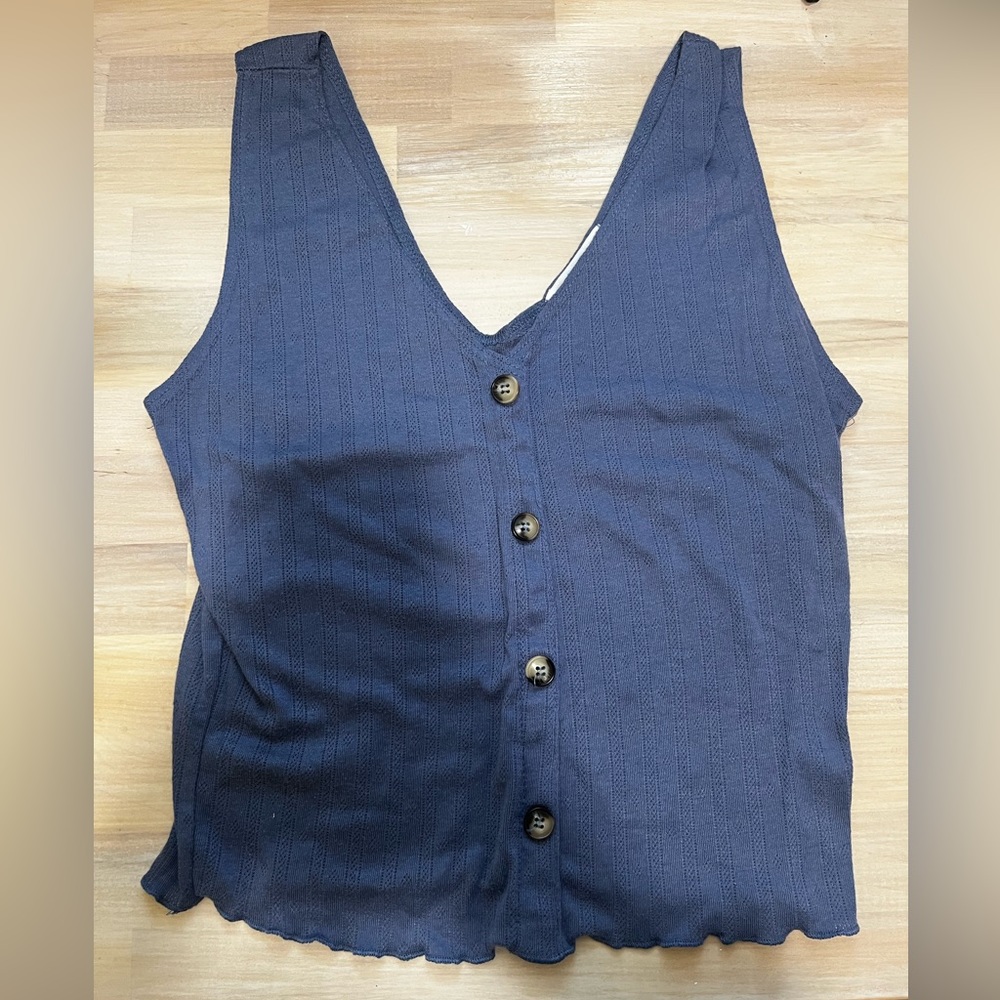 Cropped Blue Tank Top